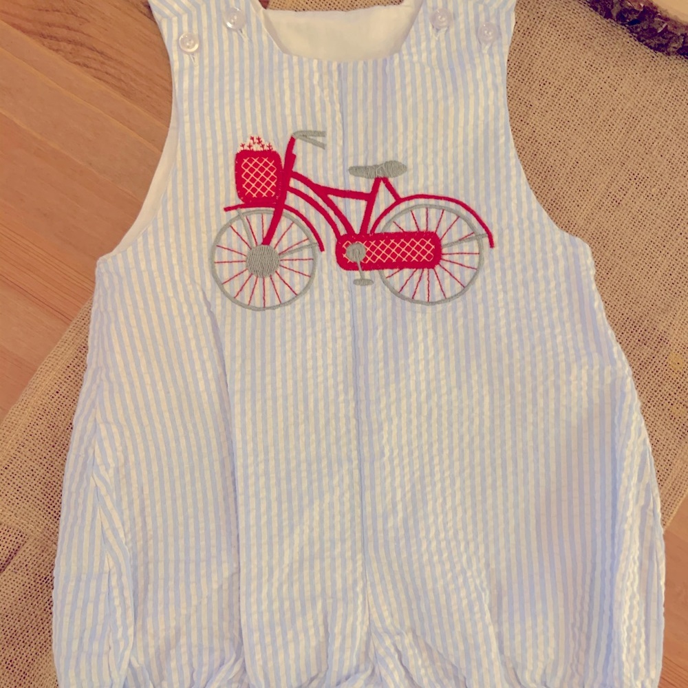 Bailey Boys Seersucker Embroidered Bubble